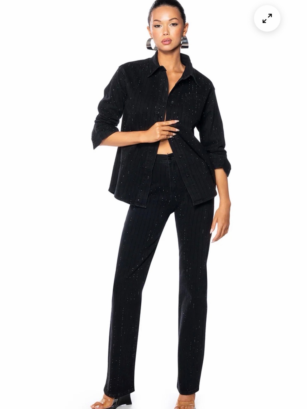 Akira Black Sparkle Straight-Denim Leg Pants - Women's size 28